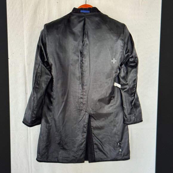 Vintage Y2K Banana Republic Wool Blend Dark Gray Pinstripe Over Coat Size Large - Picture 8 of 14